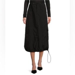 NWT Gianni Bini Leona High Rise Drawstring Tie Cargo Parachute Midi Skirt size 4